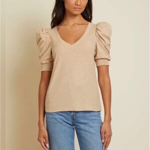 Nation Celine cotton bold sleeve top